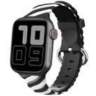 Two-color Twist Silicone Watch Band For Apple Watch Series 8&7 41mm / SE 2&6&SE&5&4 40mm / 3&2&1 38mm(Black White) - 1