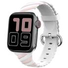 Two-color Twist Silicone Watch Band For Apple Watch Series 8&7 41mm / SE 2&6&SE&5&4 40mm / 3&2&1 38mm(Macaron Pink White) - 1