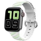 Two-color Twist Silicone Watch Band For Apple Watch Series 9&8&7 41mm / SE 3&SE 2&6&SE&5&4 40mm / 3&2&1 38mm(Macaron Green White) - 1