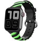 Two-color Twist Silicone Watch Band For Apple Watch Series 9&8&7 41mm / SE 3&SE 2&6&SE&5&4 40mm / 3&2&1 38mm(Fluorescent Green Black) - 1
