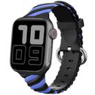 Two-color Twist Silicone Watch Band For Apple Watch Ultra 49mm&Watch Ultra 2 49mm / Series 9&8&7 45mm / SE 3&SE 2&6&SE&5&4 44mm / 3&2&1 42mm(Blue Black) - 1