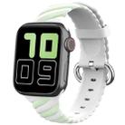 Two-color Twist Silicone Watch Band For Apple Watch Ultra 49mm&Watch Ultra 2 49mm / Series 9&8&7 45mm / SE 3&SE 2&6&SE&5&4 44mm / 3&2&1 42mm(Macaron Green White) - 1