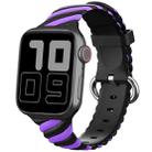 Two-color Twist Silicone Watch Band For Apple Watch Ultra 49mm&Watch Ultra 2 49mm / Series 9&8&7 45mm / SE 3&SE 2&6&SE&5&4 44mm / 3&2&1 42mm(Purple Black) - 1