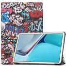 For Huawei MatePad 11 2021 Custer Painted PU Leather Case with Sleep / Wake-up Function & 3-Fold Holder(Graffiti) - 1