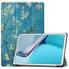 For Huawei MatePad 11 2021 Custer Painted PU Leather Case with Sleep / Wake-up Function & 3-Fold Holder(Apricot Blossom) - 1