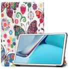 For Huawei MatePad 11 2021 Custer Painted PU Leather Case with Sleep / Wake-up Function & 3-Fold Holder(Color Butterfly) - 1