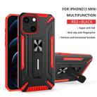 War-god Armor TPU + PC Shockproof Magnetic Protective Case with Folding Holder For iPhone 13 mini(Red+Black) - 1