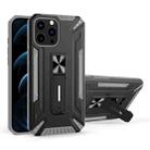 War-god Armor TPU + PC Shockproof Magnetic Protective Case with Folding Holder For iPhone 13 Pro(Grey) - 1