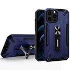 War-god Armor TPU + PC Shockproof Magnetic Protective Case with Folding Holder For iPhone 13 Pro Max(Sapphire Blue) - 1