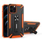 War-god Armor TPU + PC Shockproof Magnetic Protective Case with Folding Holder For iPhone 13 Pro Max(Orange) - 1
