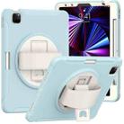 360 Rotation PC + TPU ablet Case with Holder & Strap For iPad Air 2020 / 2022 10.9 / Pro 11 2022 / 2021 / 2020 / 2018(Ice Blue) - 1