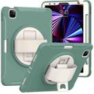 360 Rotation PC + TPU ablet Case with Holder & Strap For iPad Air 2020 / 2022 10.9 / Pro 11 2022 / 2021 / 2020 / 2018(Jade Green) - 1