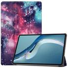 For Huawei MatePad Pro 12.6 2021 Custer Painted PU Leather Case with Sleep / Wake-up Function & 3-Fold Holder(Galaxy) - 1