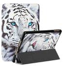 Silk Texture Colored Drawing Pattern Horizontal Flip Magnetic PU Leather Case with Three-folding Holder & Sleep / Wake-up Function For iPad 9.7 2018 / 2017 / Air / Air 2(Tiger) - 1