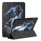 Silk Texture Colored Drawing Pattern Horizontal Flip Magnetic PU Leather Case with Three-folding Holder & Sleep / Wake-up Function For iPad 9.7 2018 / 2017 / Air / Air 2(Starry Wolf) - 1