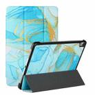 Silk Texture Colored Drawing Pattern Horizontal Flip Magnetic PU Leather Case with Three-folding Holder & Sleep / Wake-up Function For iPad Air 10.9 2020(Marble Sands Blue) - 1