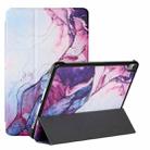 Silk Texture Colored Drawing Pattern Horizontal Flip Magnetic PU Leather Case with Three-folding Holder & Sleep / Wake-up Function For iPad Air 10.9 2020(Marble Shiratama Purple) - 1