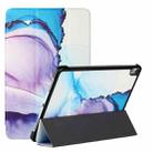 Silk Texture Colored Drawing Pattern Horizontal Flip Magnetic PU Leather Case with Three-folding Holder & Sleep / Wake-up Function For iPad Air 10.9 2020(Marble Shiratama Blue) - 1