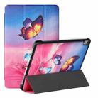 Silk Texture Colored Drawing Pattern Horizontal Flip Magnetic PU Leather Case with Three-folding Holder & Sleep / Wake-up Function For iPad Air 10.9 2020(Cat and Butterfly) - 1
