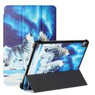 Silk Texture Colored Drawing Pattern Horizontal Flip Magnetic PU Leather Case with Three-folding Holder & Sleep / Wake-up Function For iPad Air 10.9 2020(Snow Wolf) - 1
