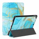 Silk Texture Colored Drawing Pattern Horizontal Flip Magnetic PU Leather Case with Three-folding Holder & Sleep / Wake-up Function For iPad Pro10.5 2017/Air 10.5 2019/10.2 2019 /10.2 2020(Marble Sands Blue) - 1