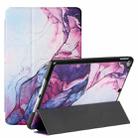 Silk Texture Colored Drawing Pattern Horizontal Flip Magnetic PU Leather Case with Three-folding Holder & Sleep / Wake-up Function For iPad Pro10.5 2017/Air 10.5 2019(Marble Shiratama Purple) - 1