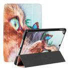 Silk Texture Colored Drawing Pattern Horizontal Flip Magnetic PU Leather Case with Three-folding Holder & Sleep / Wake-up Function For iPad Pro10.5 2017/Air 10.5 2019/10.2 2019 /10.2 2020(Cat and Butterfly) - 1