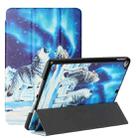 Silk Texture Colored Drawing Pattern Horizontal Flip Magnetic PU Leather Case with Three-folding Holder & Sleep / Wake-up Function For iPad Pro10.5 2017/Air 10.5 2019/10.2 2019 /10.2 2020(Snow Wolf) - 1