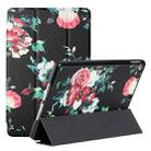 Silk Texture Colored Drawing Pattern Horizontal Flip Magnetic PU Leather Case with Three-folding Holder & Sleep / Wake-up Function For iPad Pro10.5 2017/Air 10.5 2019/10.2 2019 /10.2 2020(Black Peony) - 1