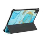 Silk Texture Colored Drawing Pattern Horizontal Flip Magnetic PU Leather Tablet Case with Three-folding Holder & Sleep / Wake-up Function For iPad Pro 11 2021 / 2020 / 2018(Marble Sands Blue) - 4