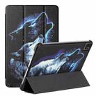 Silk Texture Colored Drawing Pattern Horizontal Flip Magnetic PU Leather Tablet Case with Three-folding Holder & Sleep / Wake-up Function For iPad Pro 11 2021 / 2020 / 2018(Starry Wolf) - 1