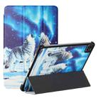 Silk Texture Colored Drawing Pattern Horizontal Flip Magnetic PU Leather Tablet Case with Three-folding Holder & Sleep / Wake-up Function For iPad Pro 11 2021 / 2020 / 2018(Snow Wolf) - 1