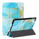 Silk Texture Colored Drawing Pattern Horizontal Flip Magnetic PU Leather Case with Three-folding Holder & Sleep / Wake-up Function For iPad 5 / 4 / 3 / 2 / 1(Marble Sands Blue) - 1