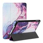 Silk Texture Colored Drawing Pattern Horizontal Flip Magnetic PU Leather Case with Three-folding Holder & Sleep / Wake-up Function For iPad 5 / 4 / 3 / 2 / 1(Marble Shiratama Purple) - 1