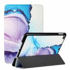 Silk Texture Colored Drawing Pattern Horizontal Flip Magnetic PU Leather Case with Three-folding Holder & Sleep / Wake-up Function For iPad 5 / 4 / 3 / 2 / 1(Marble Shiratama Blue) - 1