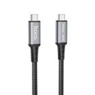 hoco US01 USB3.1 GEN2 10Gbps 100W Super-speed HD Transmission Charging Data Cable, Length:1.2m(Black) - 1