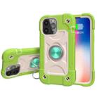 For iPhone 13 Pro Shockproof Silicone + PC Protective Case with Dual-Ring Holder (Guava) - 1