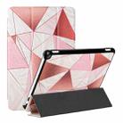 For Amazon Kindle Fire HD10 2021/HD10 Plus 2021 Silk Texture Colored Drawing Pattern Horizontal Flip Magnetic PU Leather Case with Three-folding Holder & Sleep / Wake-up Function(Marble Stitching Sand Pink) - 1