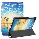 For Lenovo Tab M10 HD 2nd Gen TB-X306F/X306X Silk Texture Colored Drawing Pattern Horizontal Flip Magnetic PU Leather Case with Three-folding Holder & Sleep / Wake-up Function(Seaside Sunrise) - 1