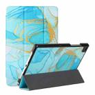 For Samsung Galaxy Tab A7 10.4 2020 T500/T505 Silk Texture Colored Drawing Pattern Horizontal Flip Magnetic PU Leather Case with Three-folding Holder & Sleep / Wake-up Function(Marble Sands Blue) - 1