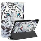 For Samsung Galaxy Tab A7 10.4 2020 T500/T505 Silk Texture Colored Drawing Pattern Horizontal Flip Magnetic PU Leather Case with Three-folding Holder & Sleep / Wake-up Function(Tiger) - 1