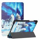 For Samsung Galaxy Tab A7 10.4 2020 T500/T505 Silk Texture Colored Drawing Pattern Horizontal Flip Magnetic PU Leather Case with Three-folding Holder & Sleep / Wake-up Function(Snow Wolf) - 1