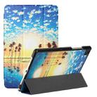 For Samsung Galaxy Tab A7 10.4 2020 T500/T505 Silk Texture Colored Drawing Pattern Horizontal Flip Magnetic PU Leather Case with Three-folding Holder & Sleep / Wake-up Function(Seaside Sunrise) - 1