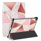 For Samsung Galaxy Tab S6 Lite SM P610/T615 Silk Texture Colored Drawing Pattern Horizontal Flip Magnetic PU Leather Case with Three-folding Holder & Sleep / Wake-up Function(Marble Stitching Sand Pink) - 1