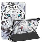 For Samsung Galaxy Tab S6 Lite SM P610/T615 Silk Texture Colored Drawing Pattern Horizontal Flip Magnetic PU Leather Case with Three-folding Holder & Sleep / Wake-up Function(Tiger) - 1