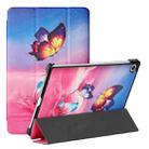 For Samsung Galaxy Tab S6 Lite SM P610/T615 Silk Texture Colored Drawing Pattern Horizontal Flip Magnetic PU Leather Case with Three-folding Holder & Sleep / Wake-up Function(Galaxy Butterfly) - 1