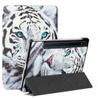 For Samsung Galaxy Tab S8 / Galaxy Tab S7 T870/T875 Silk Texture Colored Drawing Pattern Horizontal Flip Magnetic PU Leather Case with Three-folding Holder & Sleep / Wake-up Function(Tiger) - 1