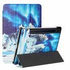 For Samsung Galaxy Tab S8 / Galaxy Tab S7 T870/T875 Silk Texture Colored Drawing Pattern Horizontal Flip Magnetic PU Leather Case with Three-folding Holder & Sleep / Wake-up Function(Snow Wolf) - 1