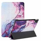 For Lenovo Tab P11 Pro 11.5 J706F / Pad Pro Silk Texture Colored Drawing Pattern Horizontal Flip Magnetic PU Leather Case with Three-folding Holder & Sleep / Wake-up Function(Marble Shiratama Purple) - 1