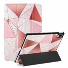 For Lenovo Tab P11 Pro 11.5 J706F / Pad Pro Silk Texture Colored Drawing Pattern Horizontal Flip Magnetic PU Leather Case with Three-folding Holder & Sleep / Wake-up Function(Marble Stitching Sand Pink) - 1